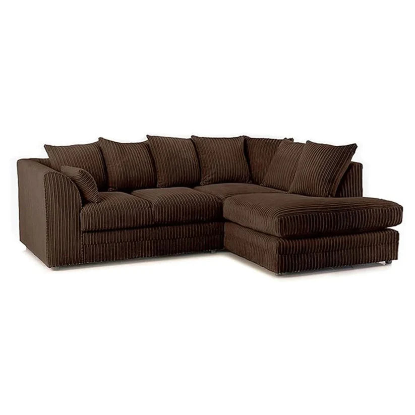 Maui 3 Seat Chocolate Brown Jumbo Cord Corner Sofa