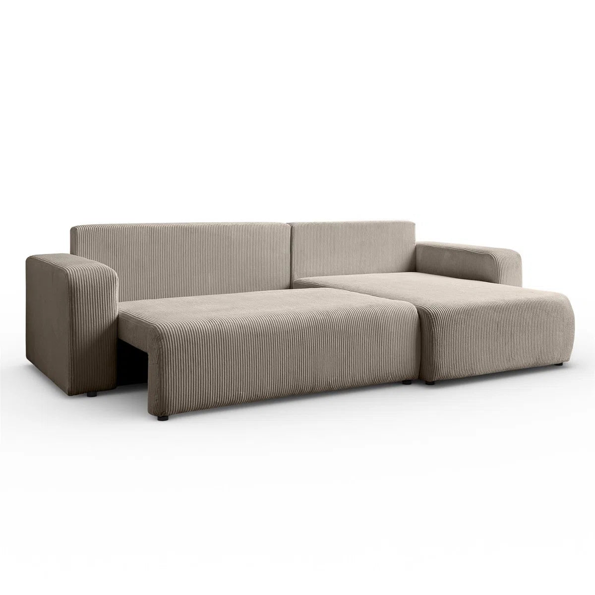 Citadel 4 Seat Mushroom Beige Cord Storage Sofa Bed
