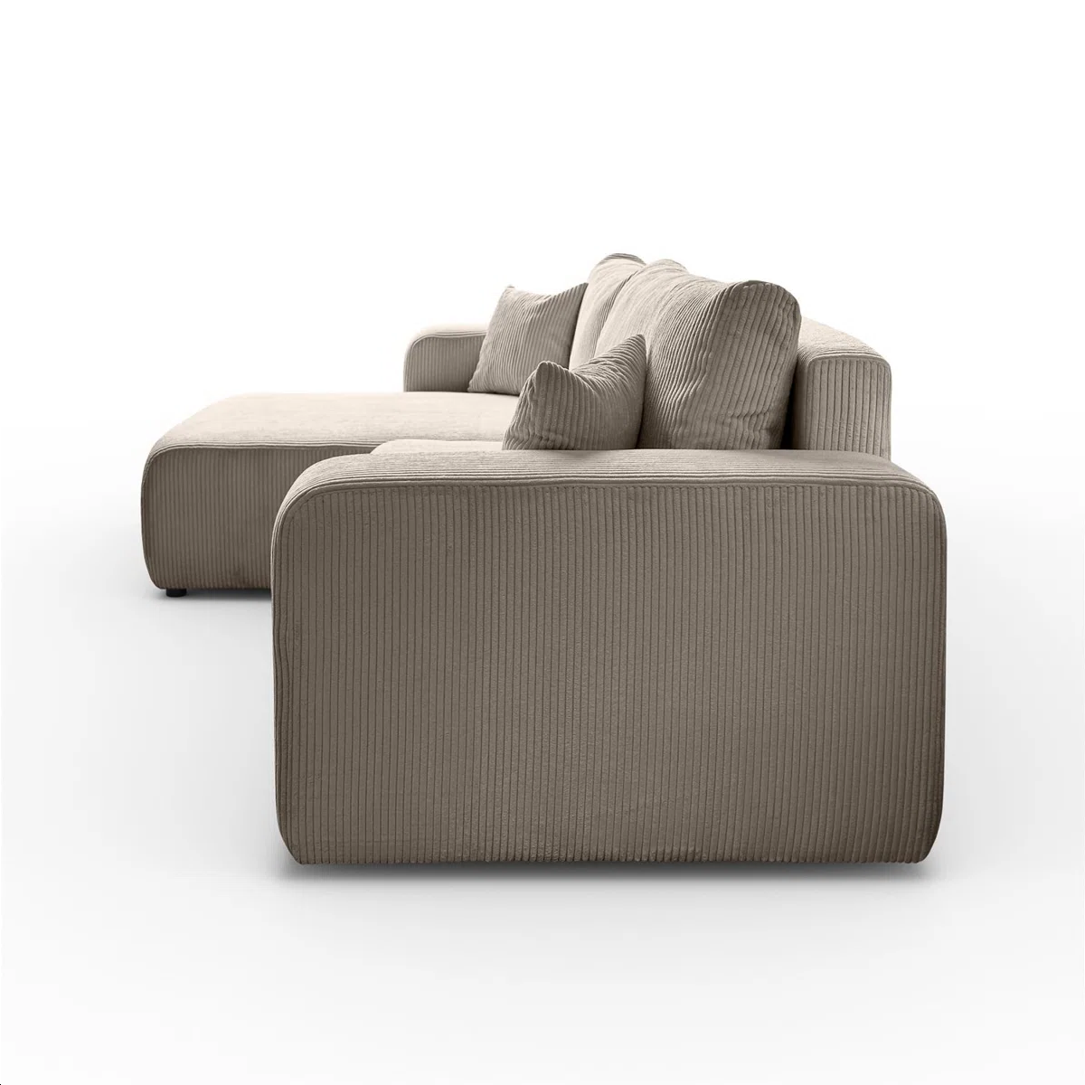 Citadel 4 Seat Beige Cord Corner Sofa Bed with Storage