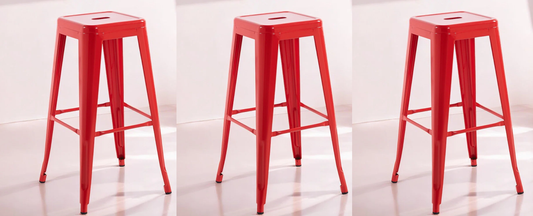 Clarkson Red Metal Counter Stools