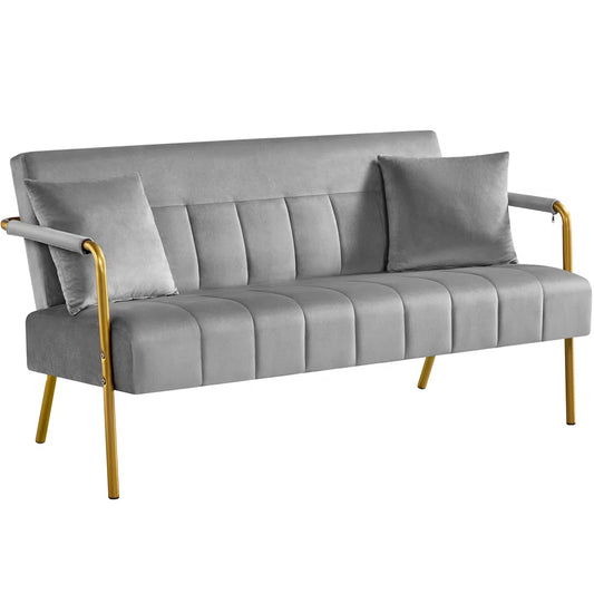 Shadow 2 Seat Grey Velvet Sofa