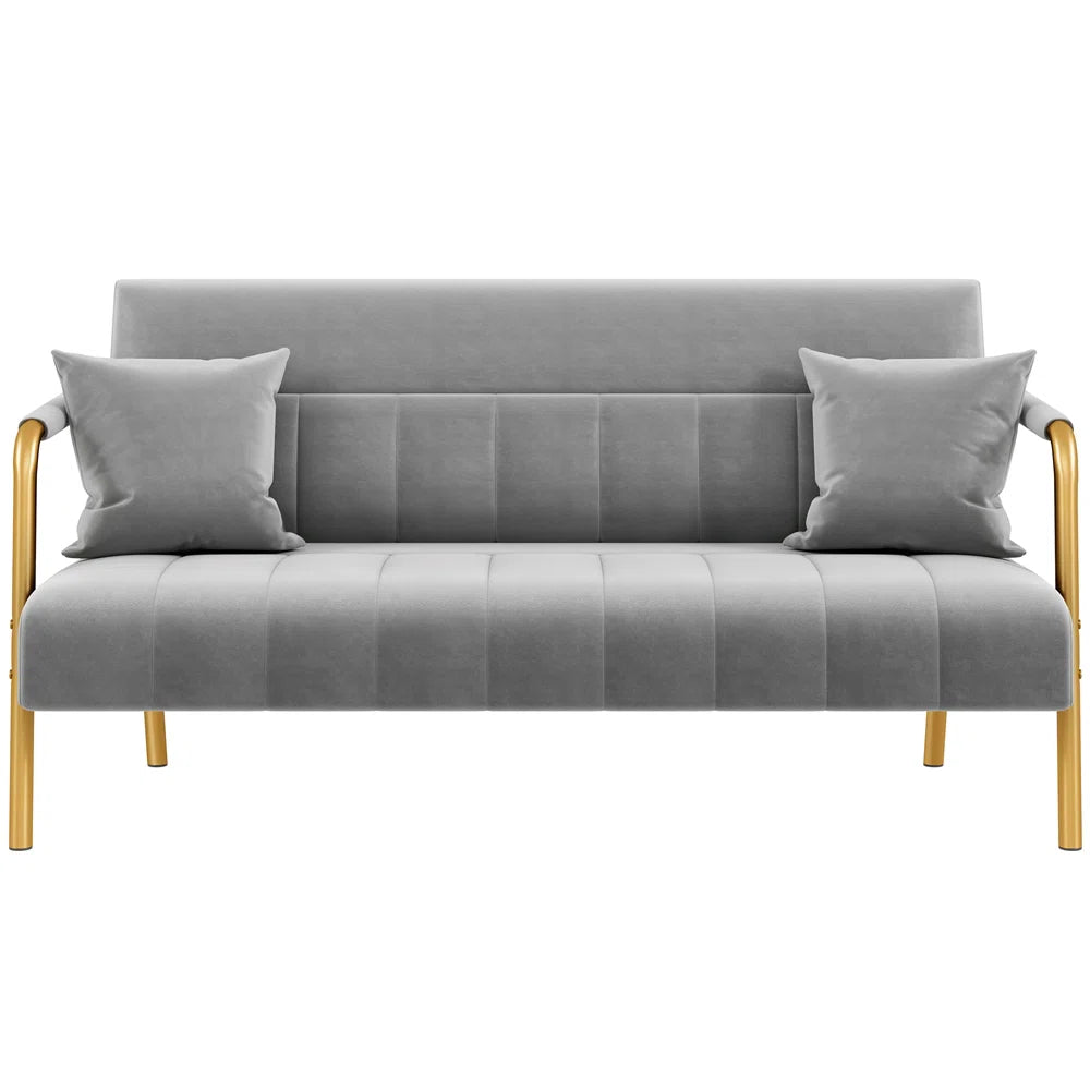 Shadow 2 Seat Grey Velvet Sofa