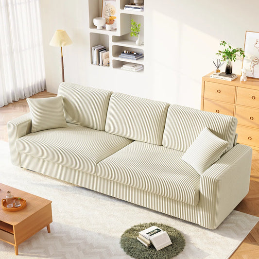Angela 4 Seat Cream Jumbo Cord Sofa