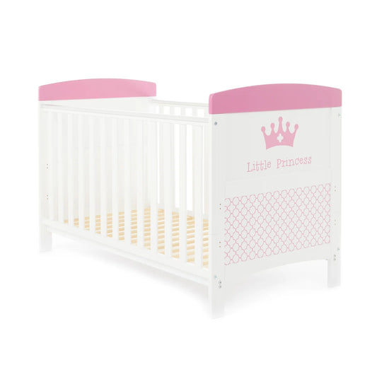 Little Princess Pink & White Cot Bed
