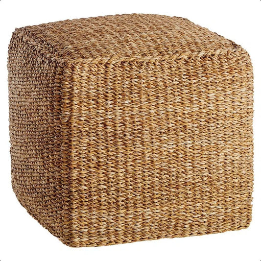 Cricklewood Natural Woven Jute Ottoman Footstool