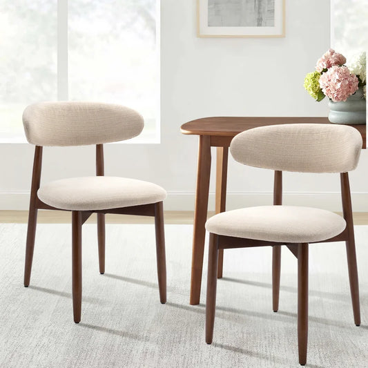 Merlin Pair of Beige Upholstered Dining Chairs