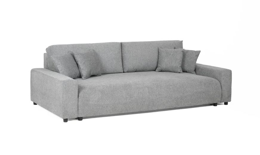 Dave 4 Seat Light Grey Upholstered Storage Sofa Bed