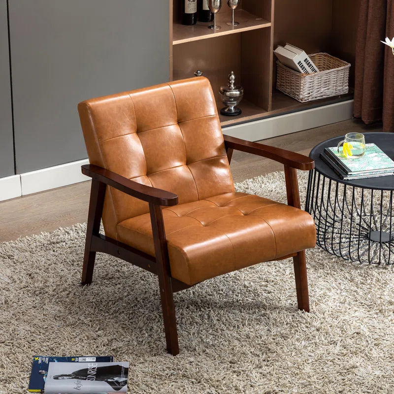Devoran Tan Faux Leather Armchair
