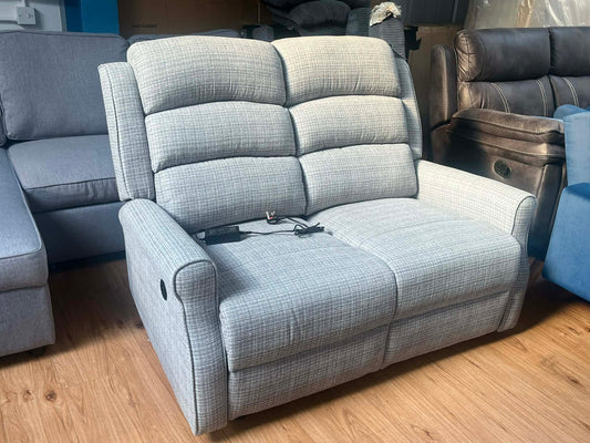 Derek 2 Seat Silver Upholstered Electric Recliner