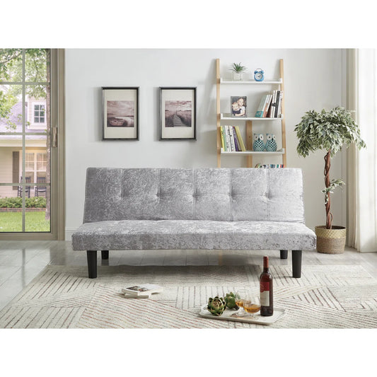 Dante 3 Seater Sliver Crushed Velvet Childrens Clic Clac Sofa Bed