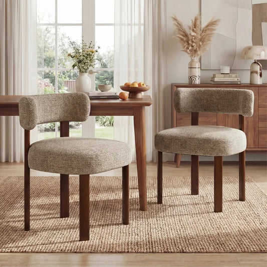 Oliver Pair of Camel Upholstered Dining Chairs