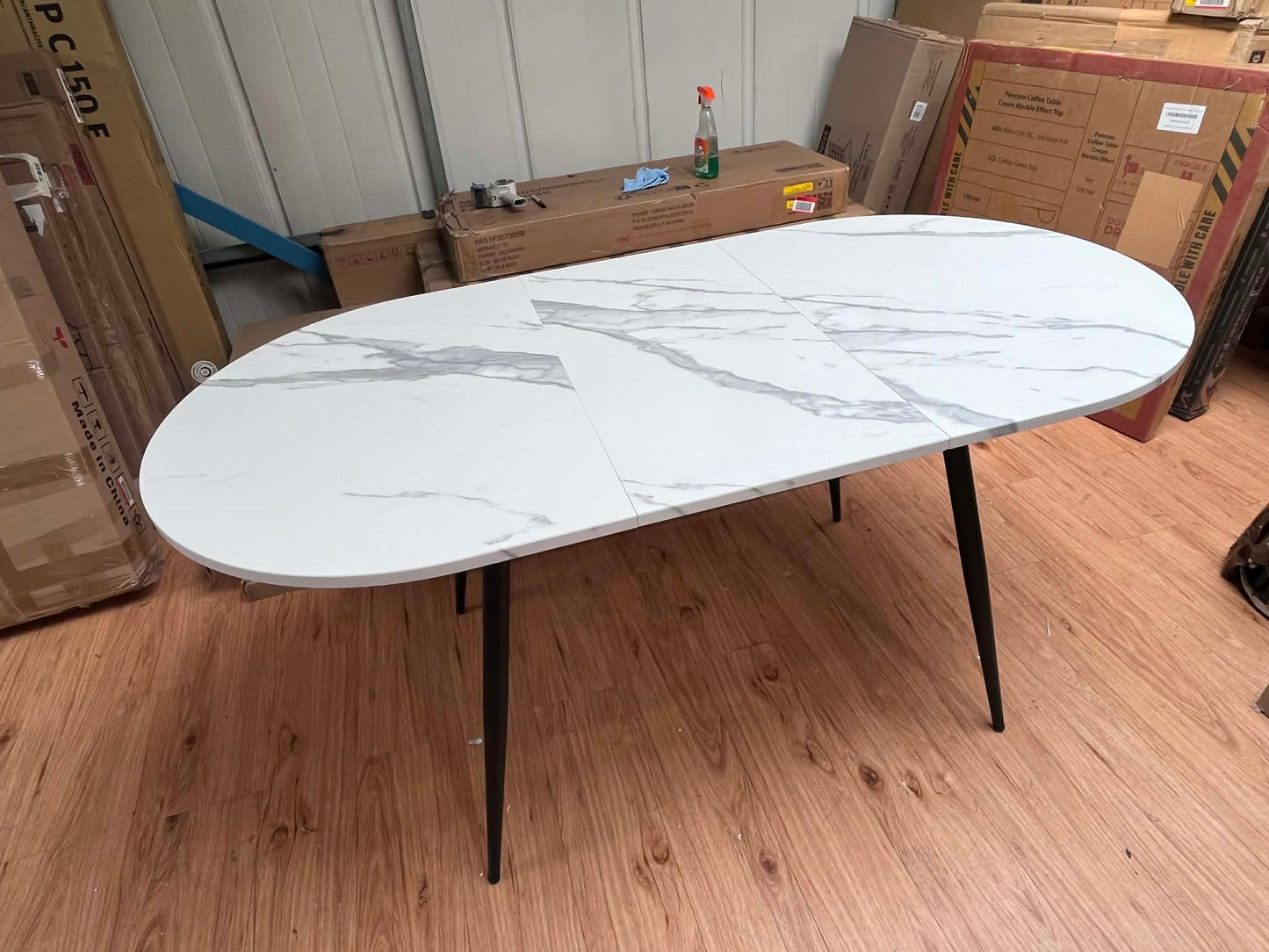 Meredith 6 Seat Extending Marble Effect Dining Table
