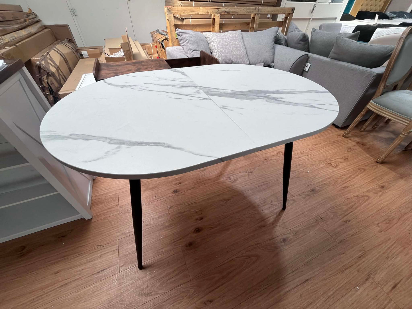 Meredith 6 Seat Extending Marble Effect Dining Table