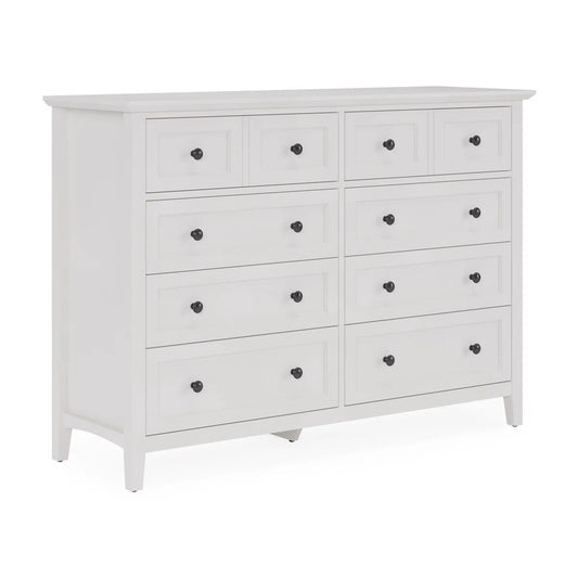 Maryland 8 Drawer White Mahogany Shaker Style Chest