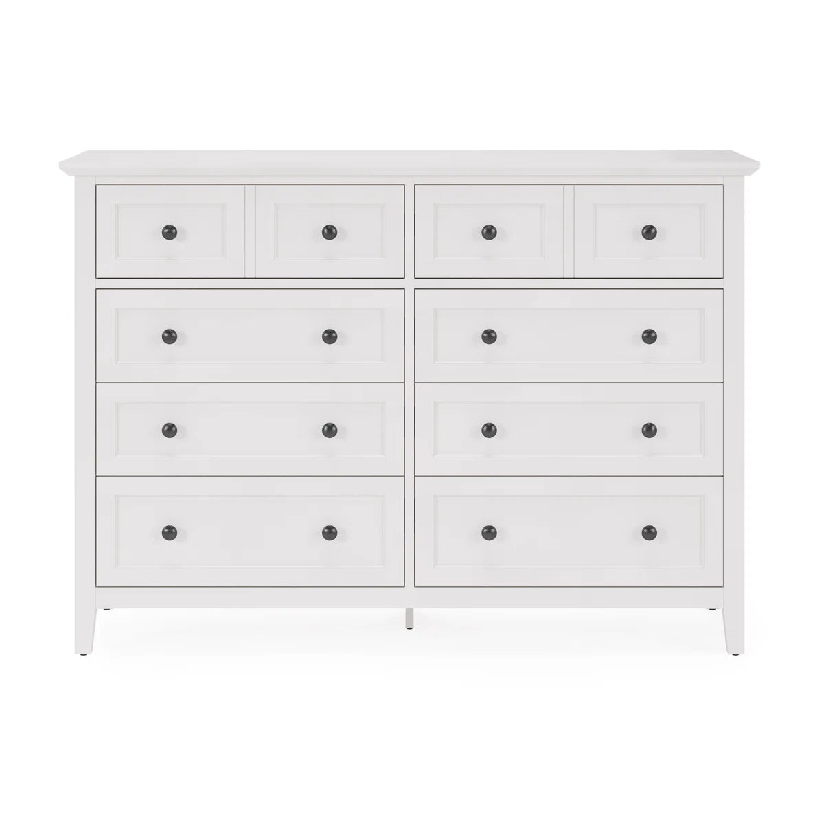 Maryland 8 Drawer White Mahogany Shaker Style Chest