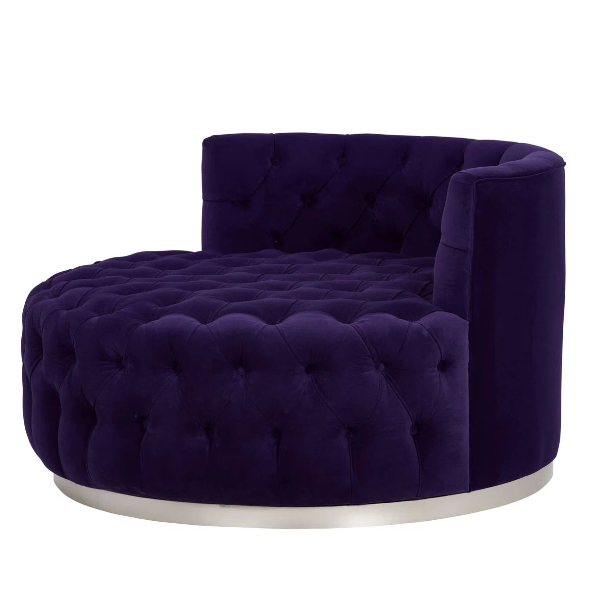 Downey Purple Velvet Barrel Chair