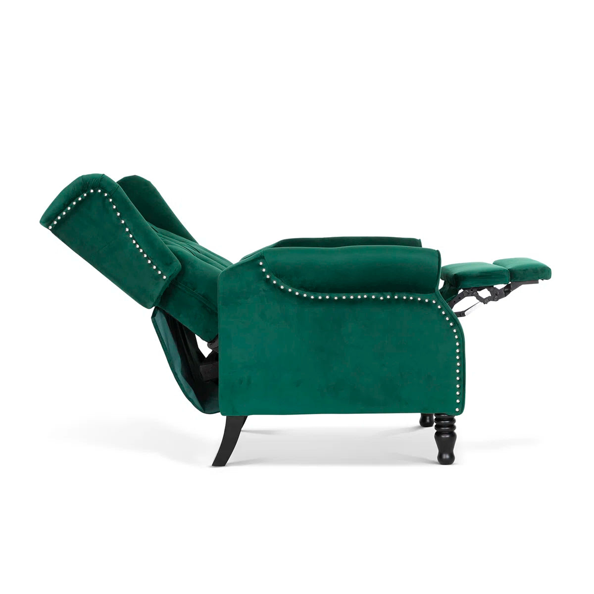 Doyle Emerald Green Velvet Push Back Manual Recliner Armchair