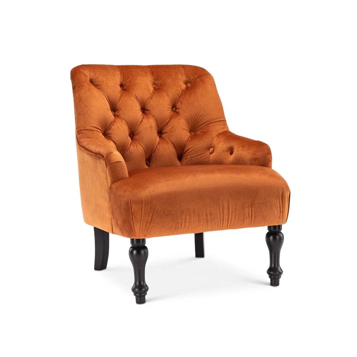 Midgely Orange Velvet Armchair