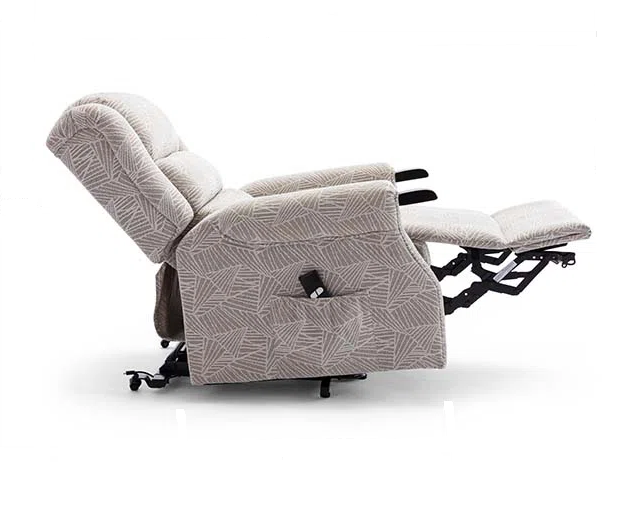 Enola Oatmeal Patterned Upholstered Rise & Recline Armchair