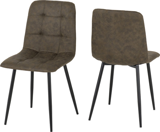 FEN Pair of Suede Dining Chairs
