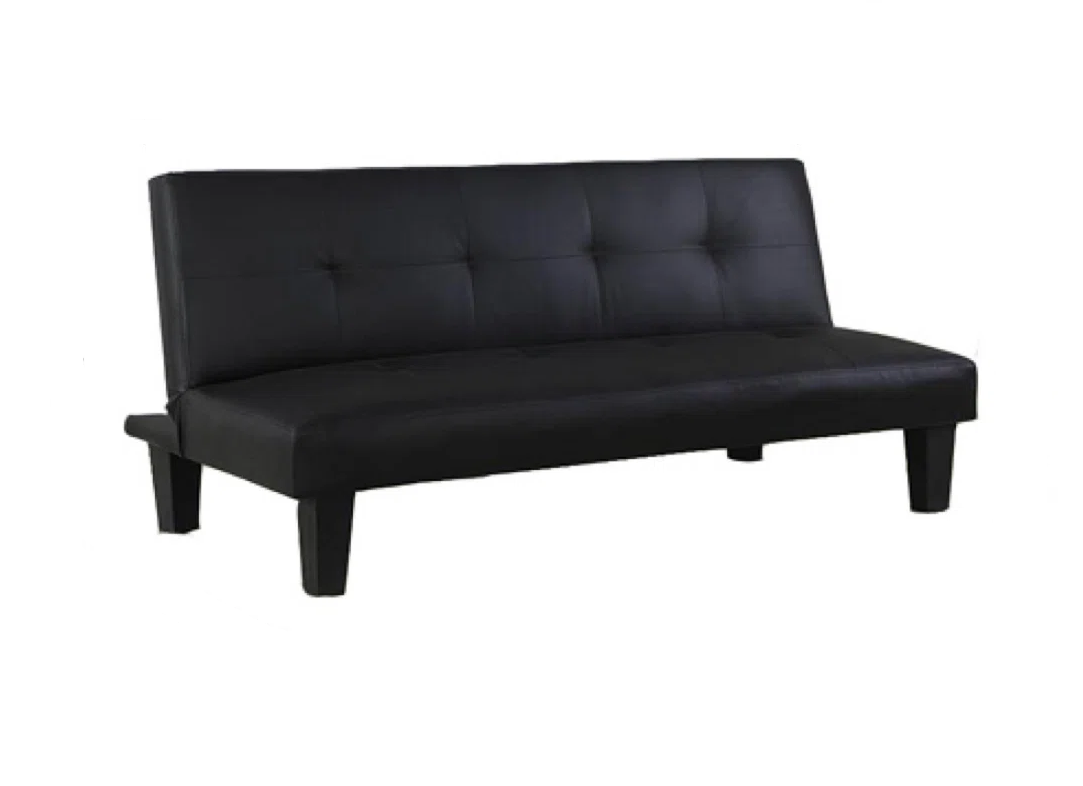 Harlow 3 Seater Childs Black Faux Leather Clic Clac Sofa Bed