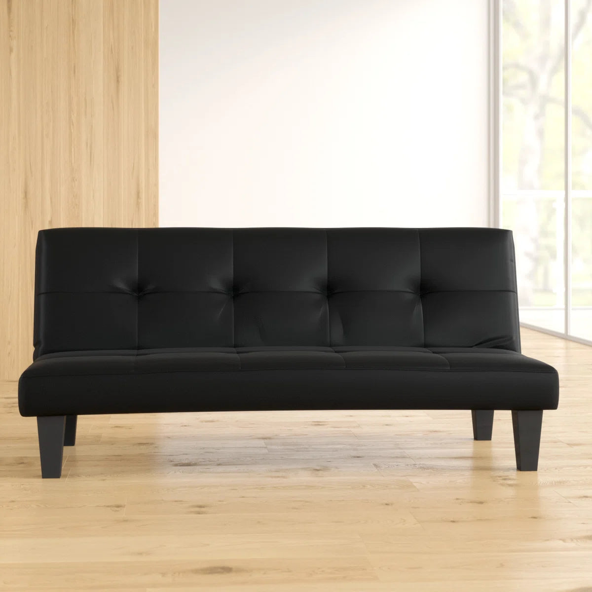 Harlow 3 Seater Childs Black Faux Leather Clic Clac Sofa Bed