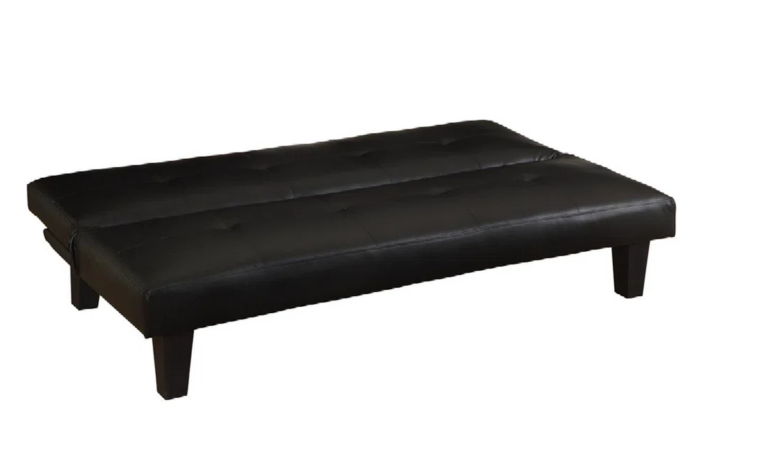 Harlow 3 Seater Childs Black Faux Leather Clic Clac Sofa Bed