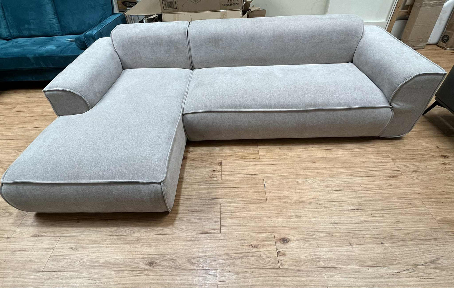 Felicity Dark Beige Left Chaise Chenille Corner Sofa