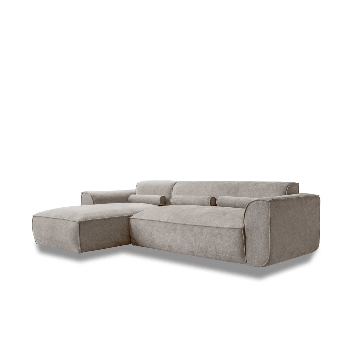 Felicity 4 Seater Beige Chenille Left Chaise Corner Sofa