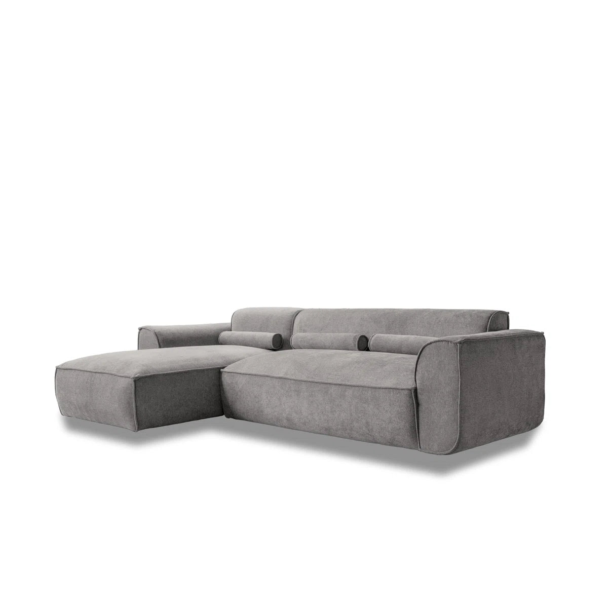 Felicity 4 Seater Grey Left Chaise Chenille Corner Sofa