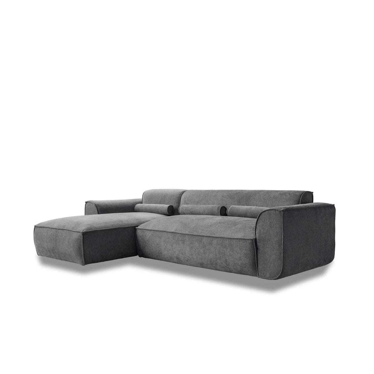 Felicity Grey Chenille 4 Seat Left Chaise Corner Sofa