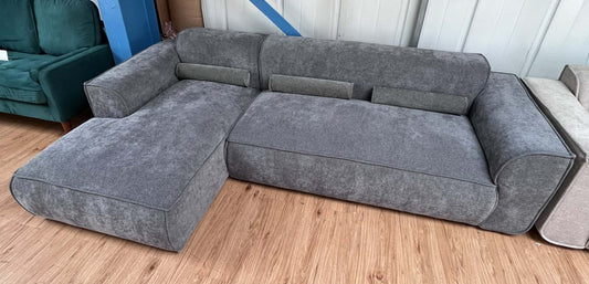 Felicity 3 Seat Grey Chenille Corner Sofa