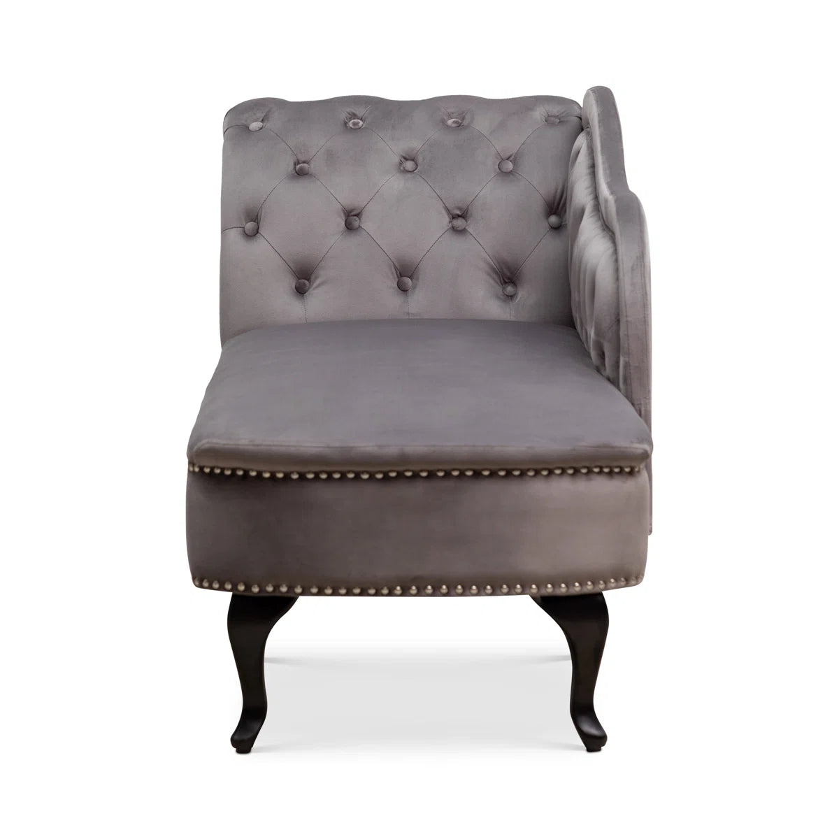 Foley Grey Velvet Chaise Lounge