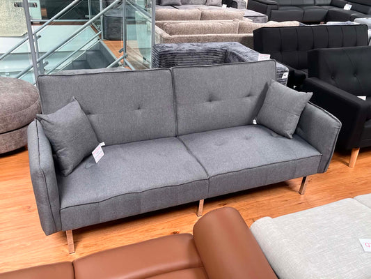 Sidney 3 Seat Grey Linen Sofa Bed