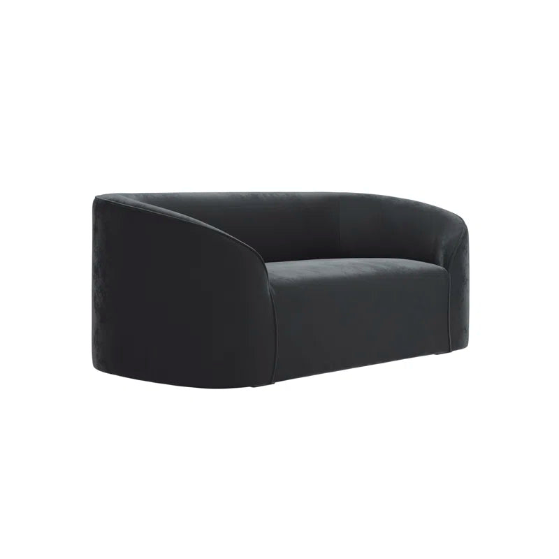 Gladstone 2 Seat Black Curved Foam Sofa