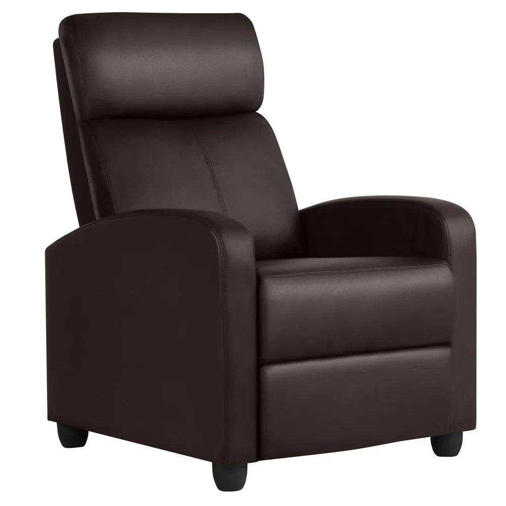 Edmond Brown Faux Leather Manual Recliner
