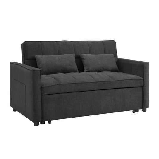 Harry 2 Seat Charcoal Linen Sofa Bed