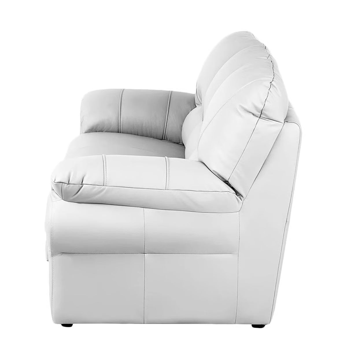 Herman Real Leather White 3 Seater Sofa