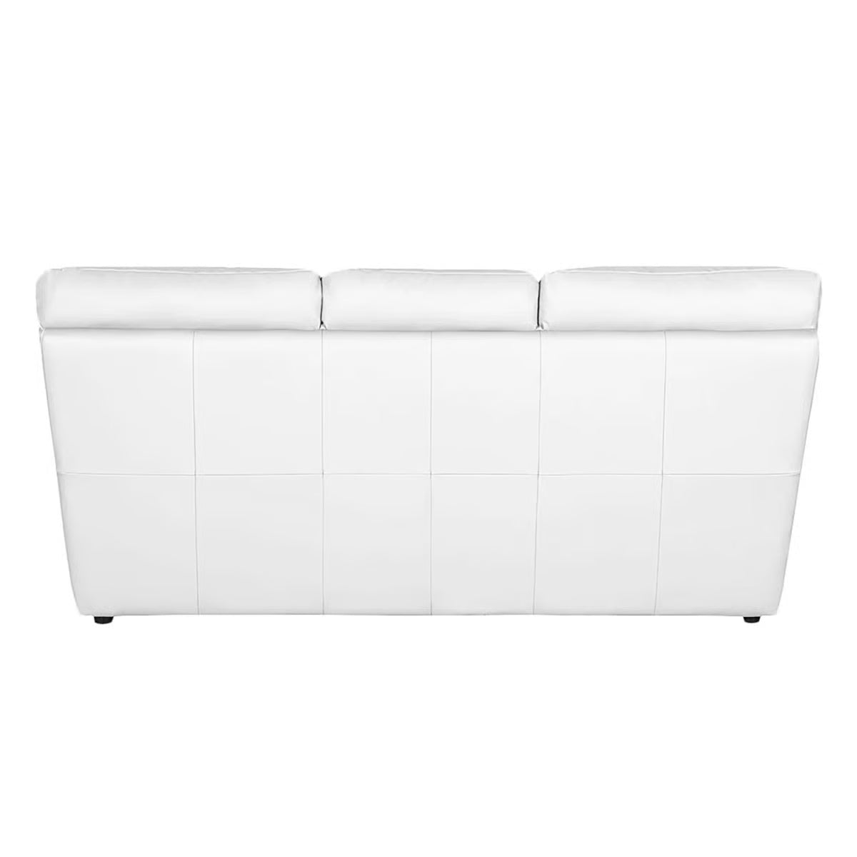 Herman Real Leather White 3 Seater Sofa
