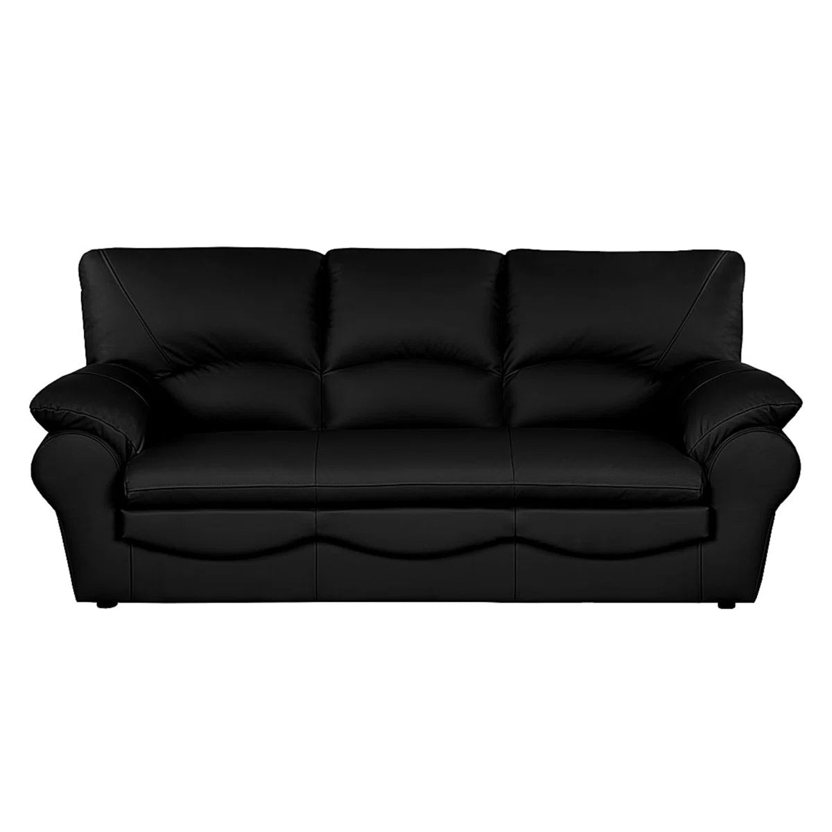 Herman Black Real Leather 3 Seater Fold out Sofa Bed