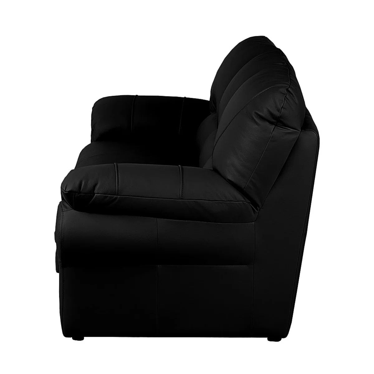 Herman Black Real Leather 3 Seater Fold out Sofa Bed