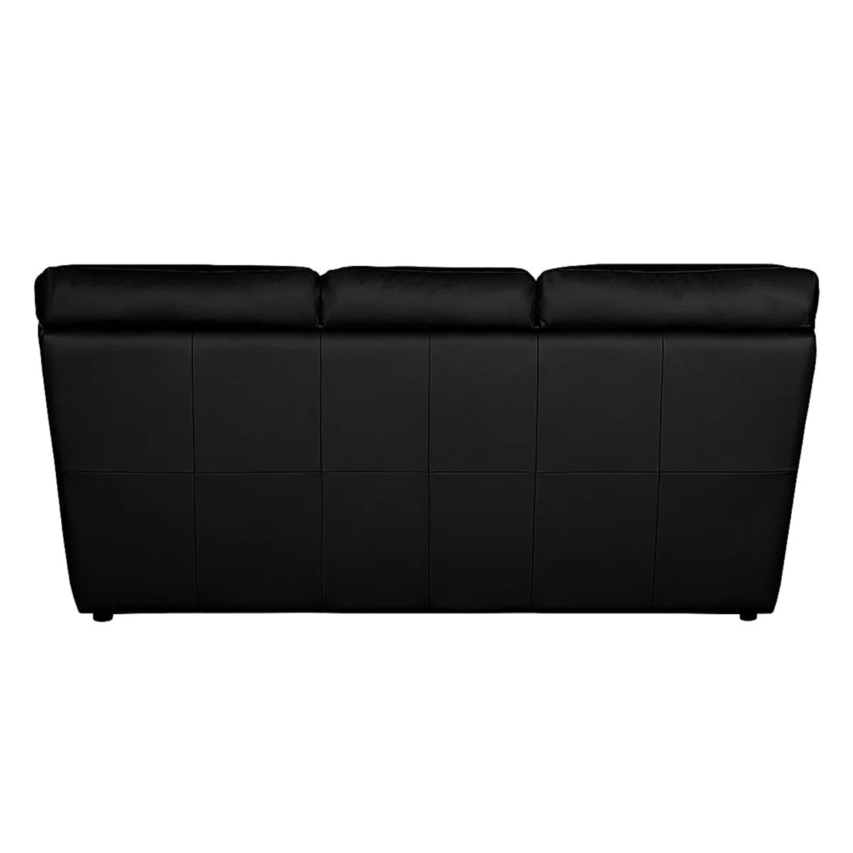 Herman Black Real Leather 3 Seater Fold out Sofa Bed