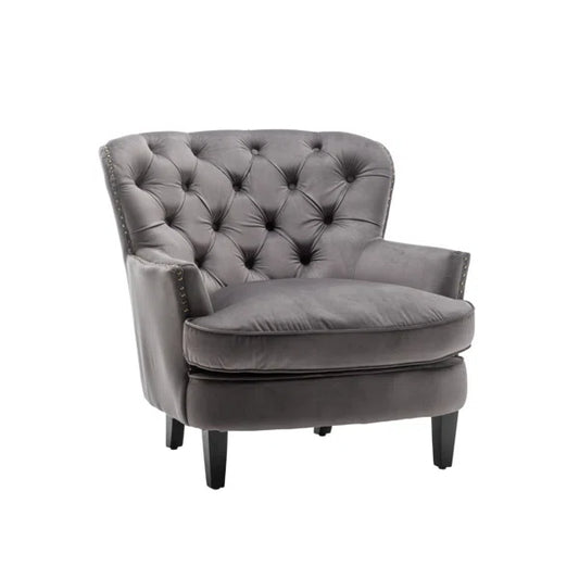 Armitage Grey Velvet Armchair