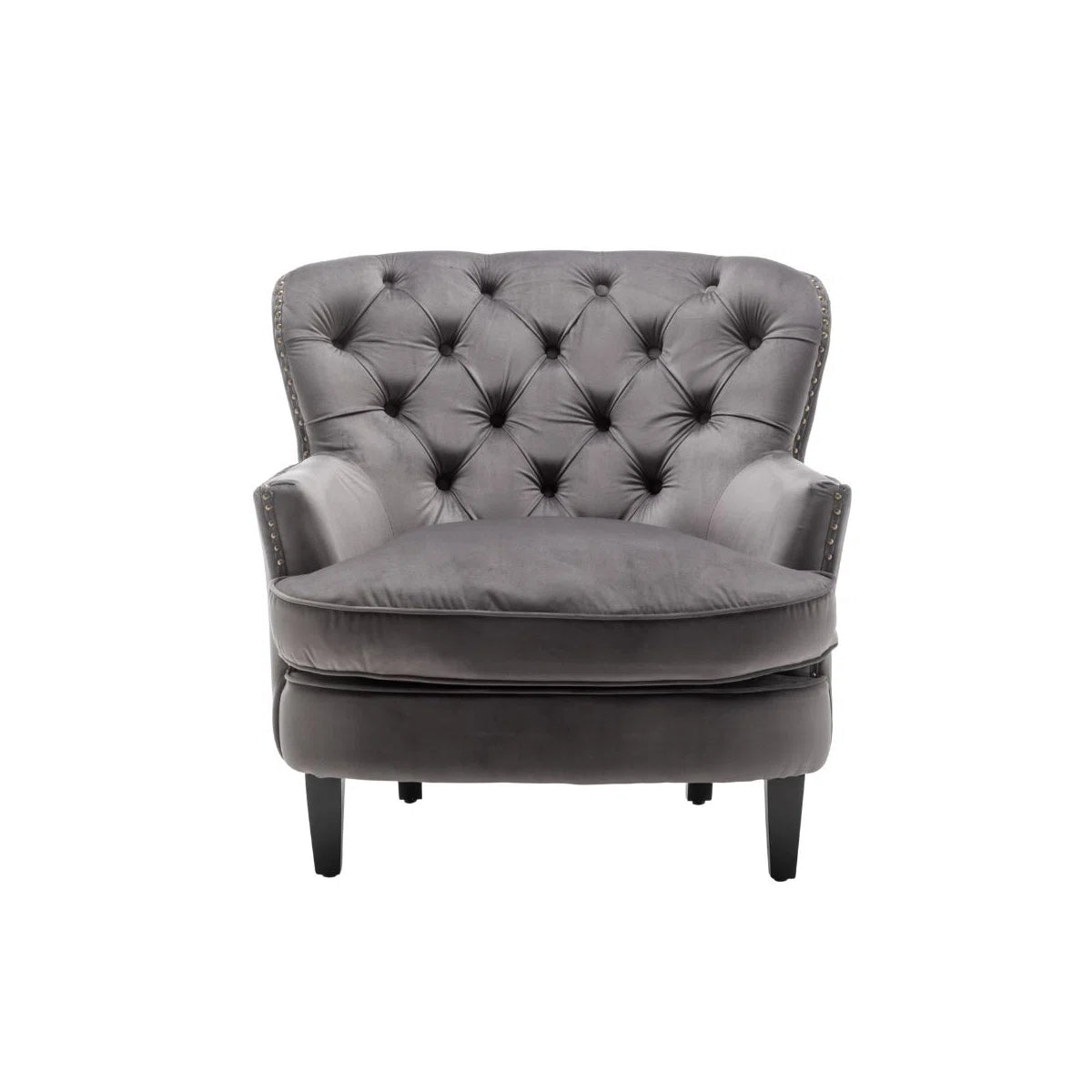 Armitage Grey Velvet Armchair