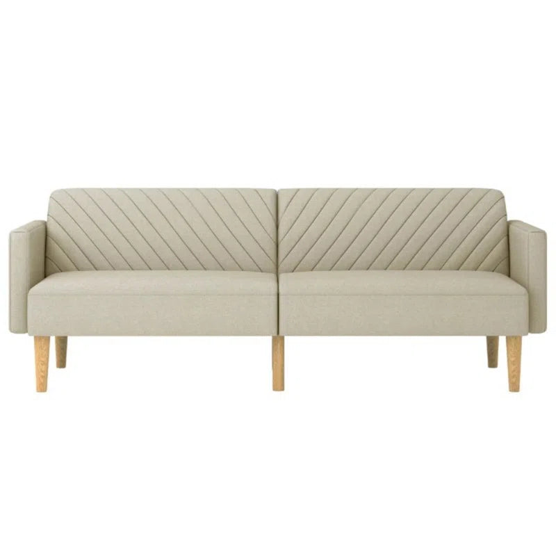 Barka 3 Seat Beige Velvet Sofa Bed