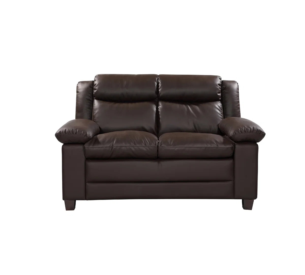 Hurling 2 Seat Chocolate Brown Faux Leather Sofa