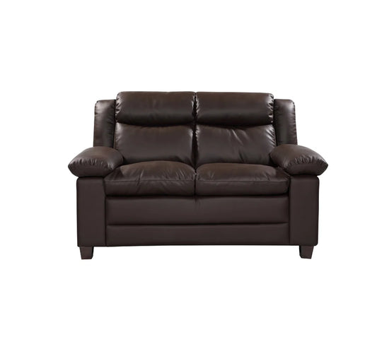 Hurling 2 Seat Chocolate Brown Faux Leather Sofa