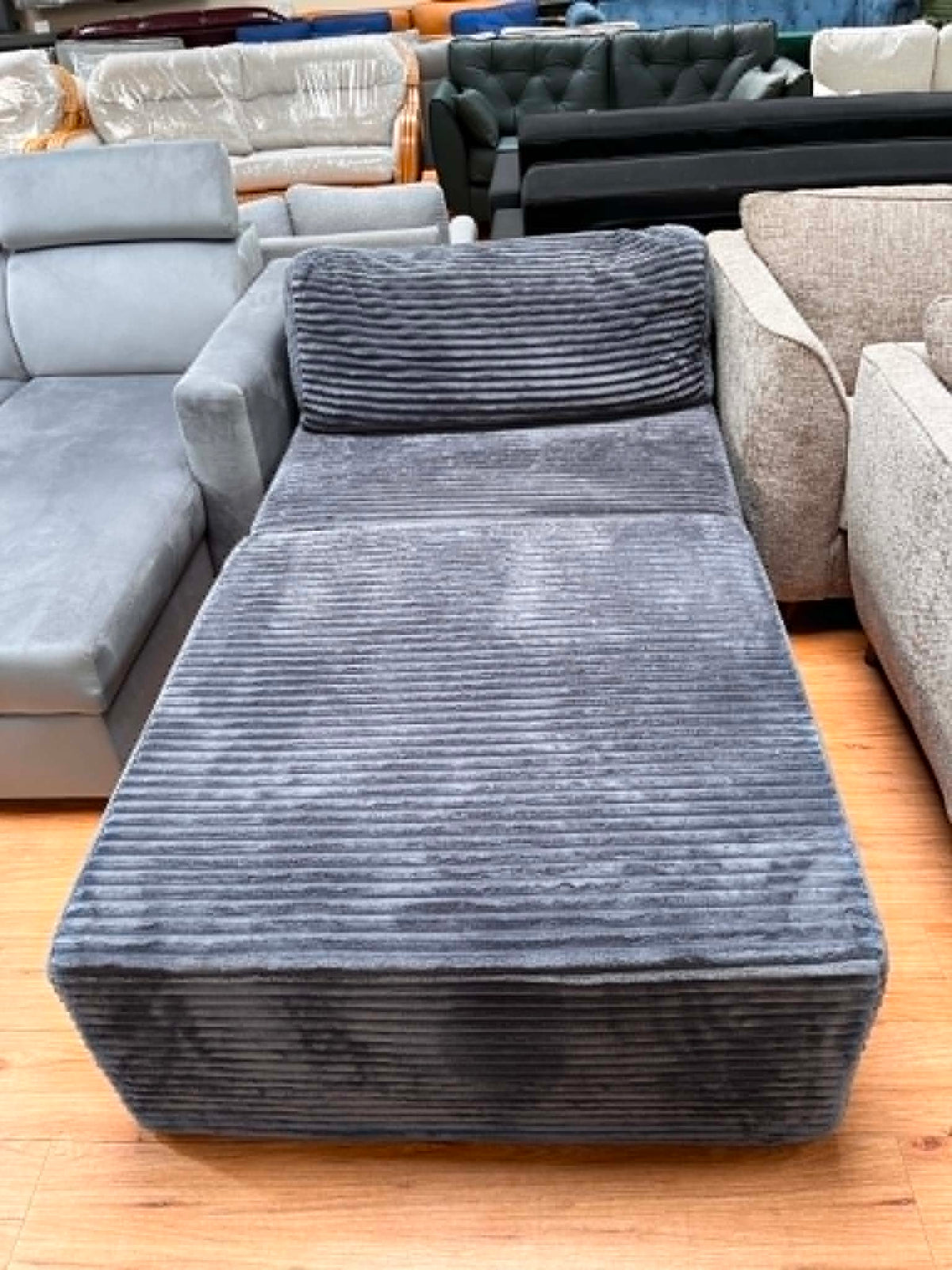 Idaho Grey Jumbo Cord Modular Chaise