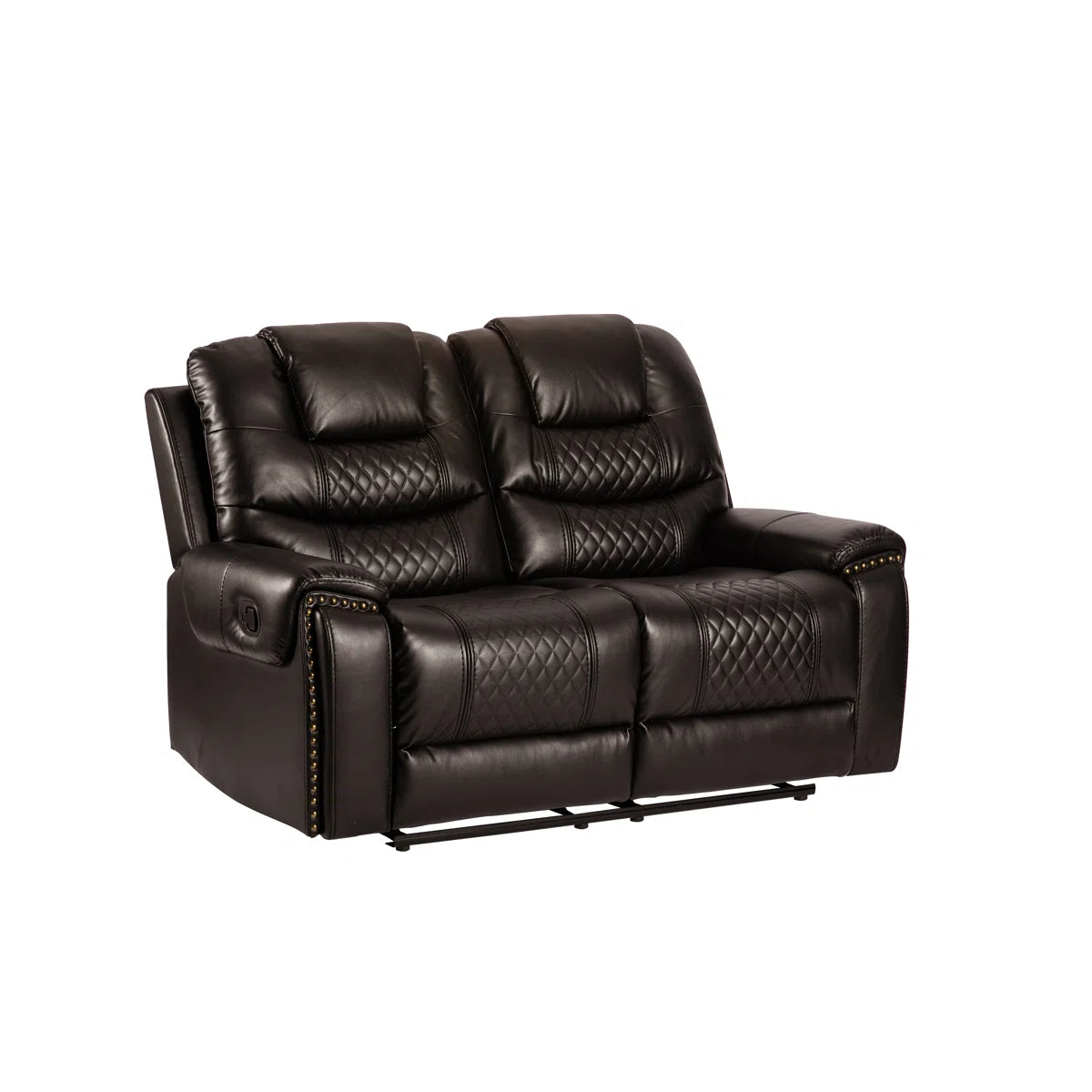 Jackie 2 Seat Brown Faux Leather Manual Recliner Sofa