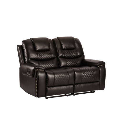 Jackie 2 Seat Brown Faux Leather Manual Recliner Sofa